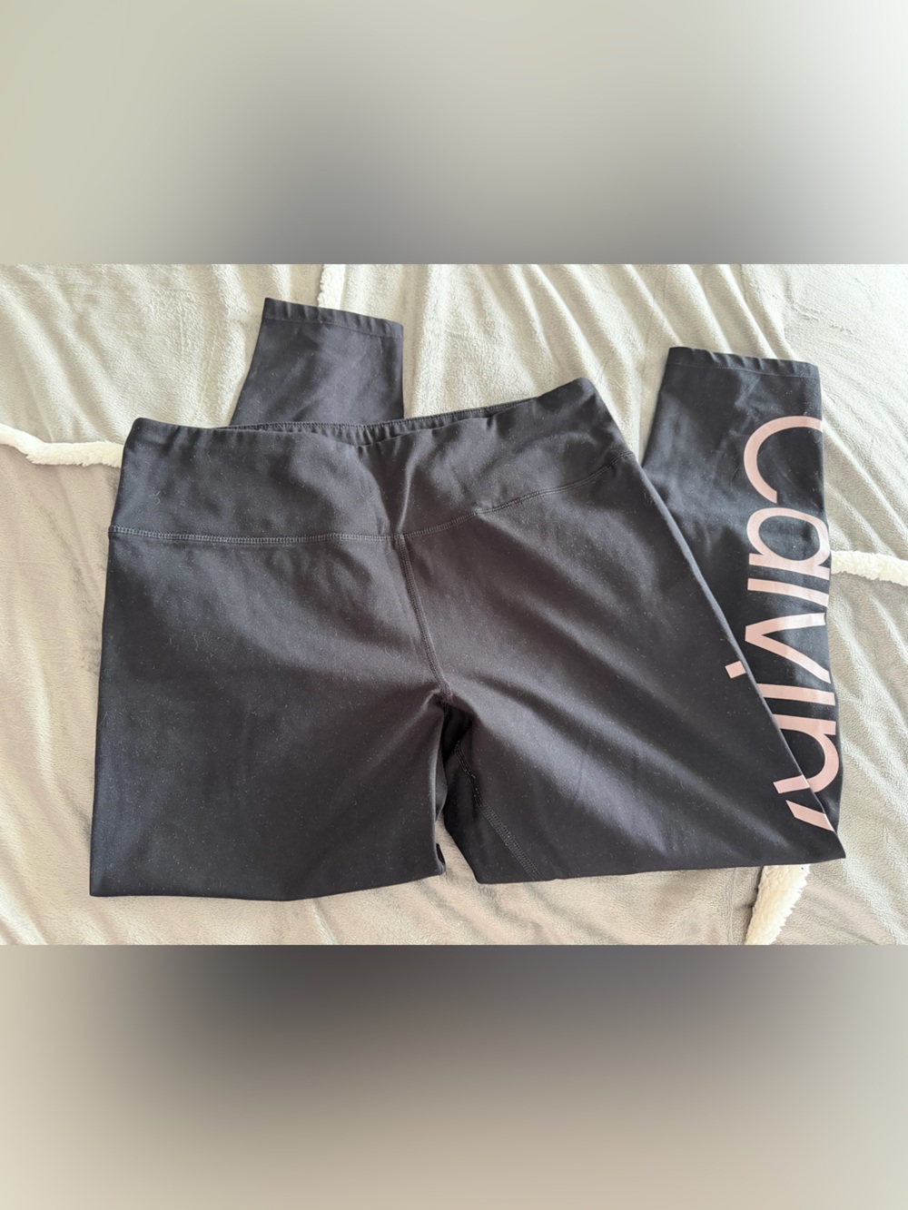 Calvin Klein black and mauve colored leggings